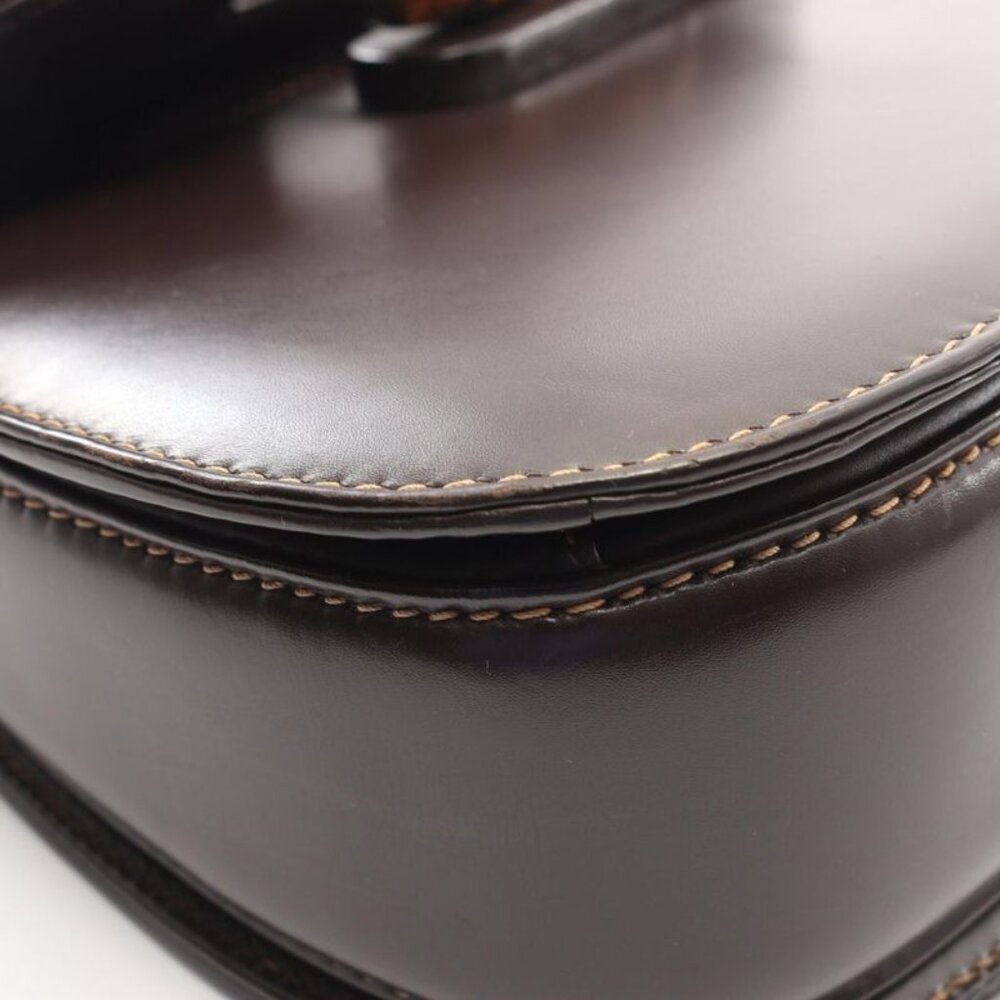 ★SOLD★ Gucci Handbag Vintage Bamboo Dark Brown Leather - Picture 12 of 13